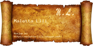Maletta Lili névjegykártya