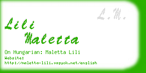 lili maletta business card